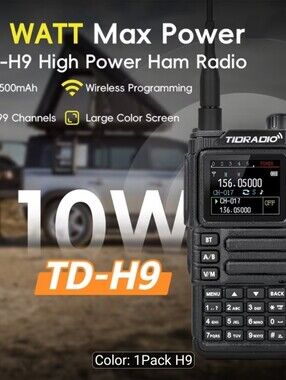 TIDRADIO TDH9 Black Handheld Two-Way Radio with GPS